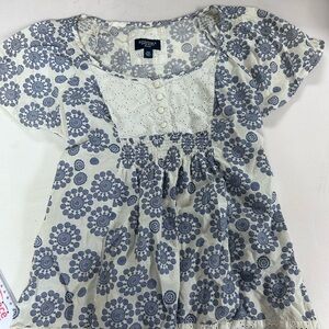 Sonoma White and Blue Patterned Top